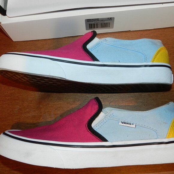Women's Asher Color Block Slip In VANS Sneakers Size 7 - Picture 7 of 16